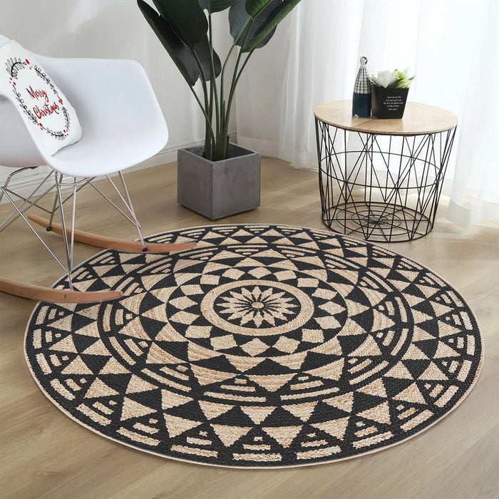 Covor Asi Home Rug 507, 100 x 100cm, Bumbac | Poliester, Negru