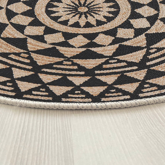 Covor Asi Home Rug 507, 100 x 100cm, Bumbac | Poliester, Negru