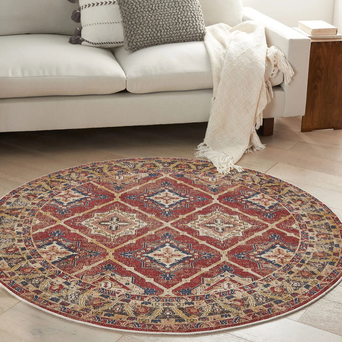 Covor Asi Home Rug 527, 120 x 120cm, Bumbac | Poliester, Rosu