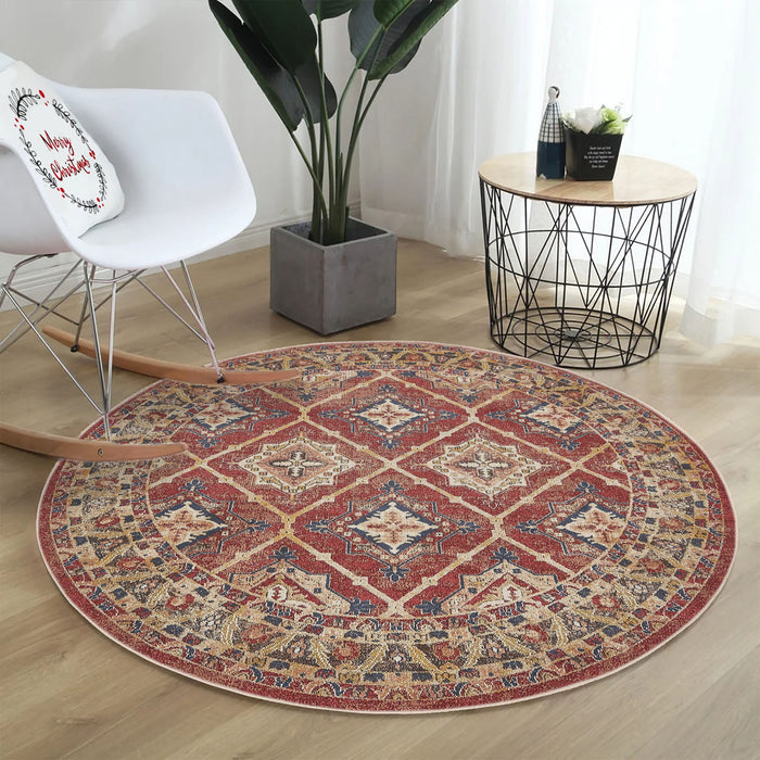 Covor Asi Home Rug 527, 120 x 120cm, Bumbac | Poliester, Rosu