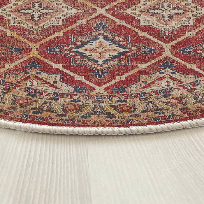 Covor Asi Home Rug 527, 120 x 120cm, Bumbac | Poliester, Rosu