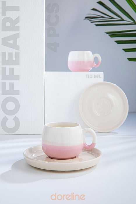 Set Cesti de Cafea 4 Piese, Roz, 96-359-4