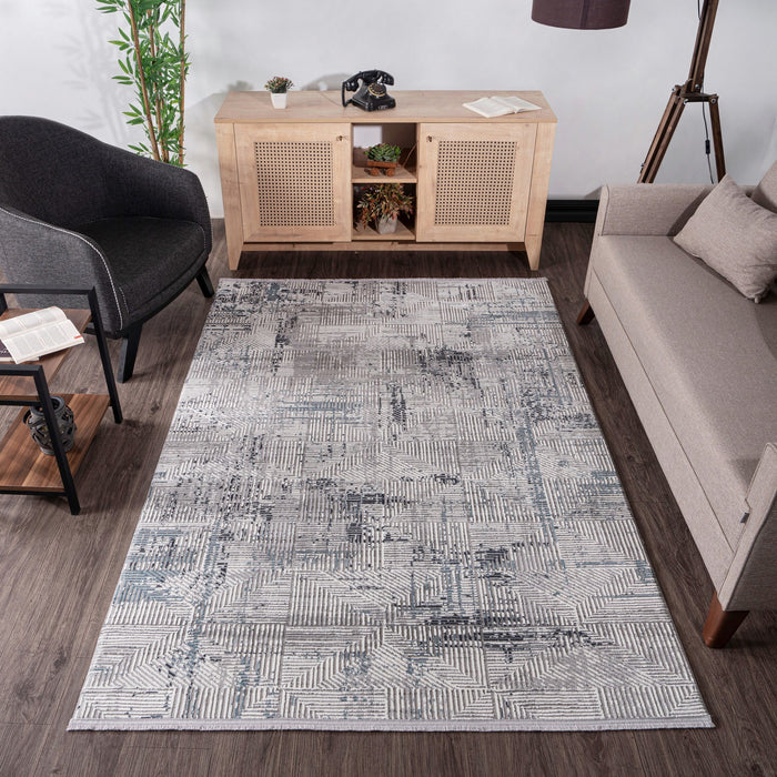 Covor Asi Home Leo Geometrically, 160 x 230cm,  Polipropilena | Poliester, Albastru