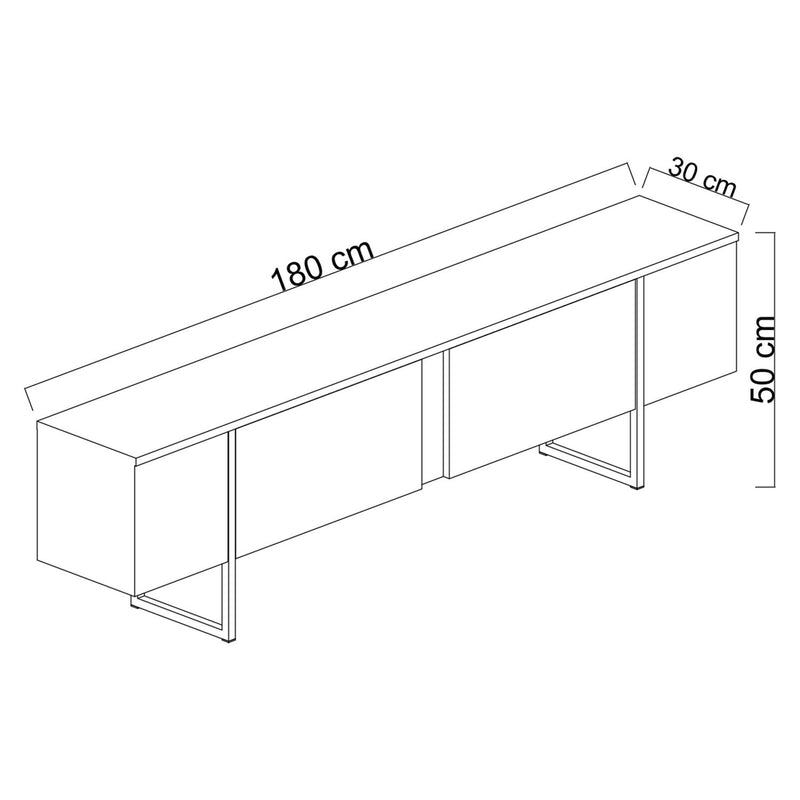 Comodă TV Asi Home Luxe - Nuc, Aur