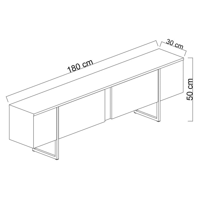 Comodă TV Asi Home Luxe - Nuc, Aur