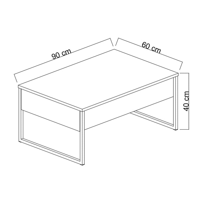 Măsuţă de cafea Asi Home Lux - Nuc, Auriu