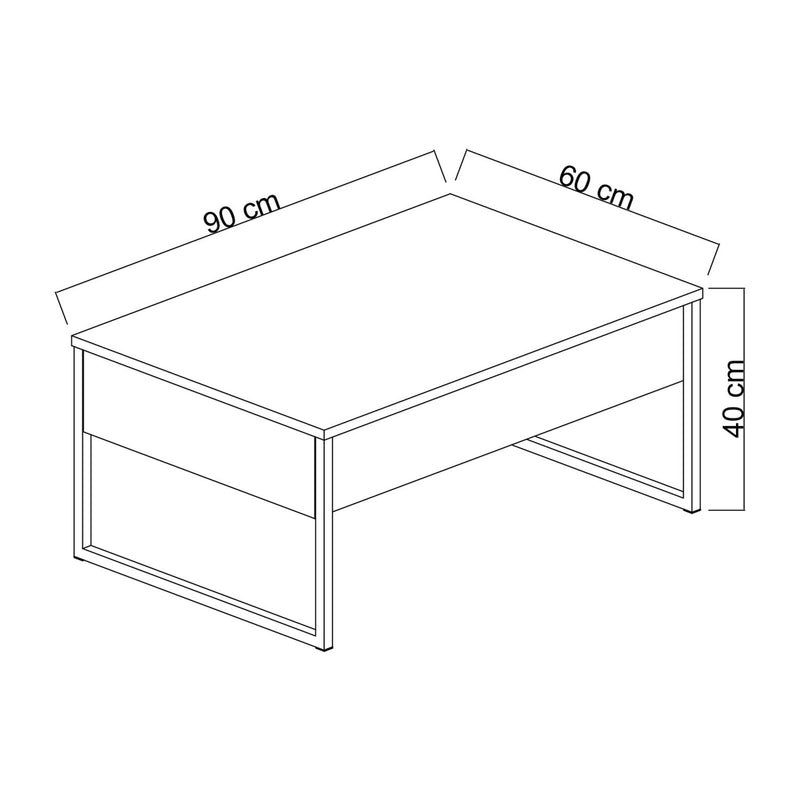 Măsuţă de cafea Asi Home Lux - Nuc, Negru