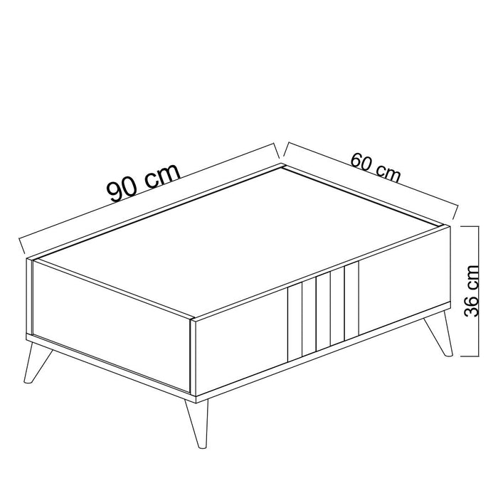 Măsuţă de cafea Asi Home Aur - Antracit, Alb