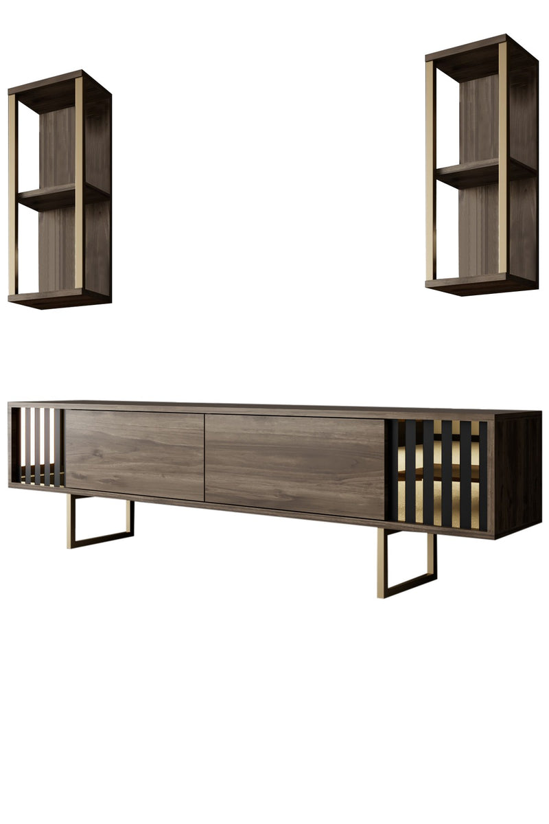 Comoda TV Asi Home Gold, 180 cm,  22 cm x 48 cm,  60 cm x 30 cm,  21 cm, Nuc,
Negru