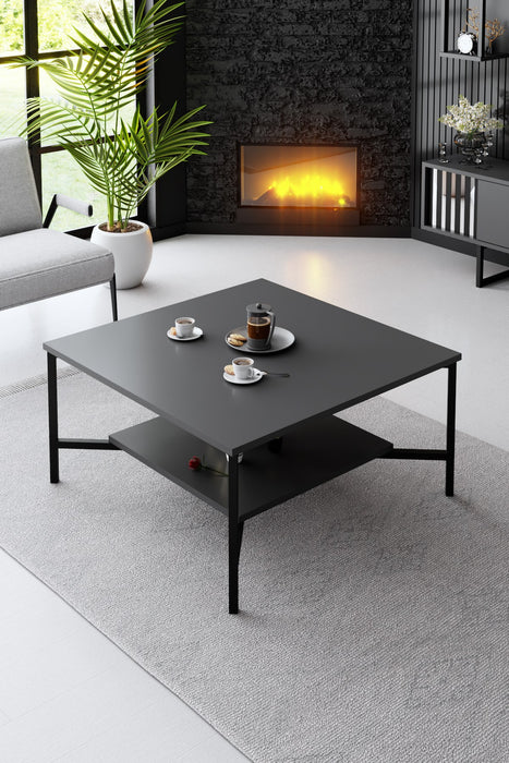 Masuta de Cafea Asi Home Black, 80 cm x 80 cm x 40 cm, Antracit,
Negru