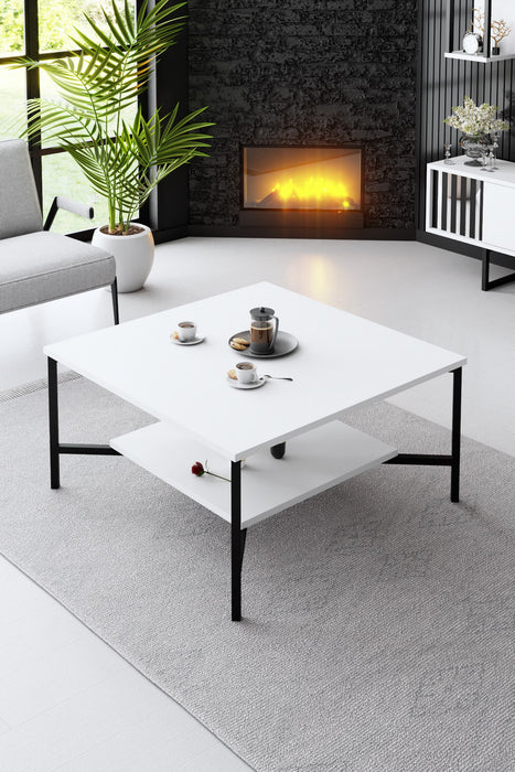 Masuta de Cafea Asi Home Black, 80 cm x 80 cm x 40 cm, Alb,
Negru