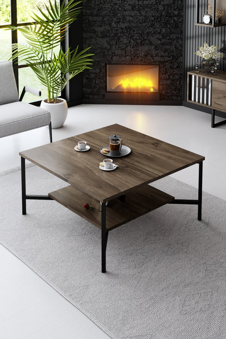 Masuta de Cafea Asi Home Black, 80 cm x 80 cm x 40 cm, Nuc,
Negru