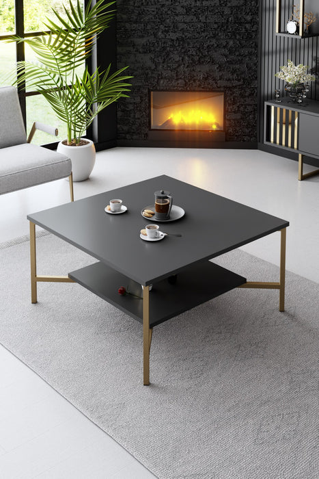 Masuta de Cafea Asi Home Gold, 80 cm x 80 cm x 40 cm, Antracit,
Negru