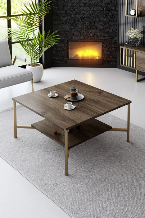 Masuta de Cafea Asi Home Gold, 80 cm x 80 cm x 40 cm, Nuc,
Negru