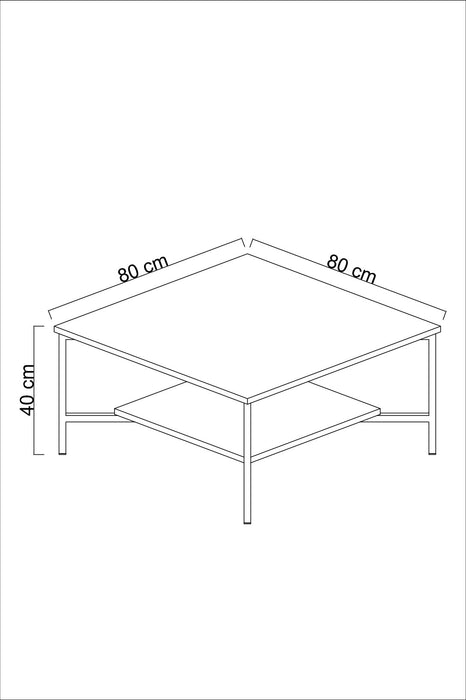 Masuta de Cafea Asi Home Gold, 80 cm x 80 cm x 40 cm, Nuc,
Negru