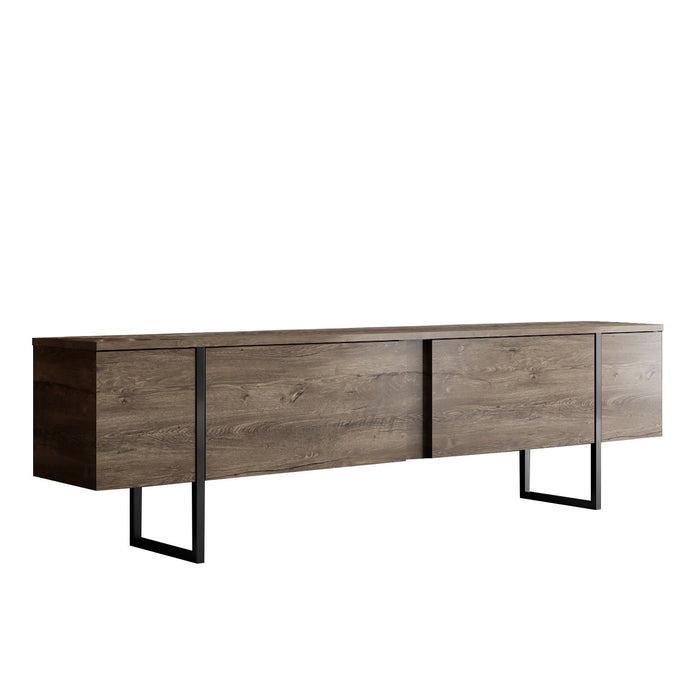 Set Mobila Living Asi Home Luxe, 2 Piese, Comoda TV 180cm x 50cm x 30cm, Masuta Cafea 90cm x 40cm x 60cm, Nuc/Negru