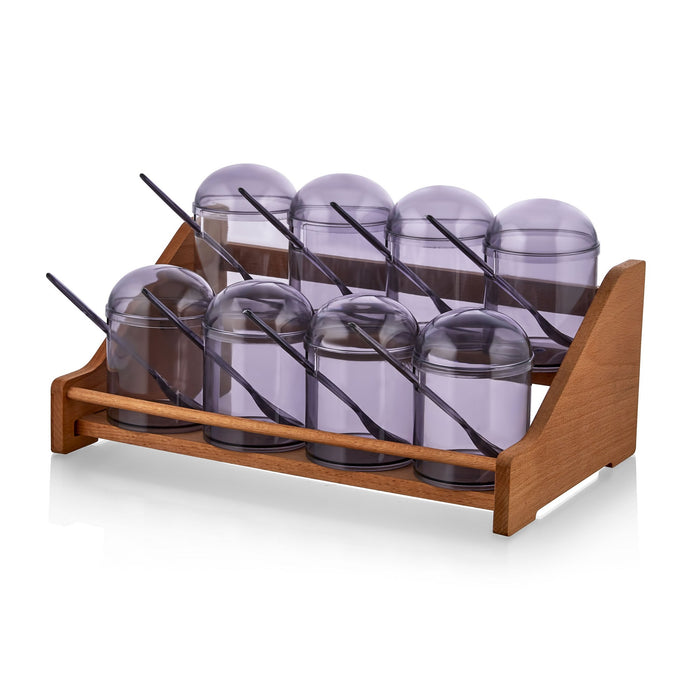 Set Recipiente Condimente, Suport Lemn
Violet, 654