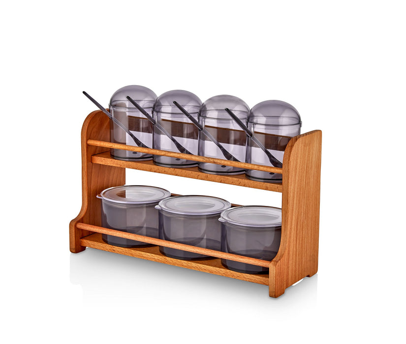 Set Recipiente Condimente, Suport Lemn
Violet, 662