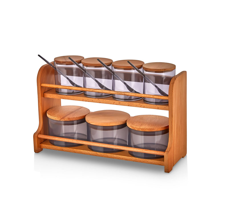 Set Recipiente Condimente, Suport Lemn
Violet, 658