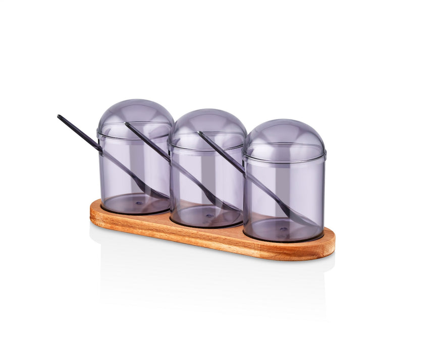 Set Recipiente Condimente, Suport Lemn
Violet, 618