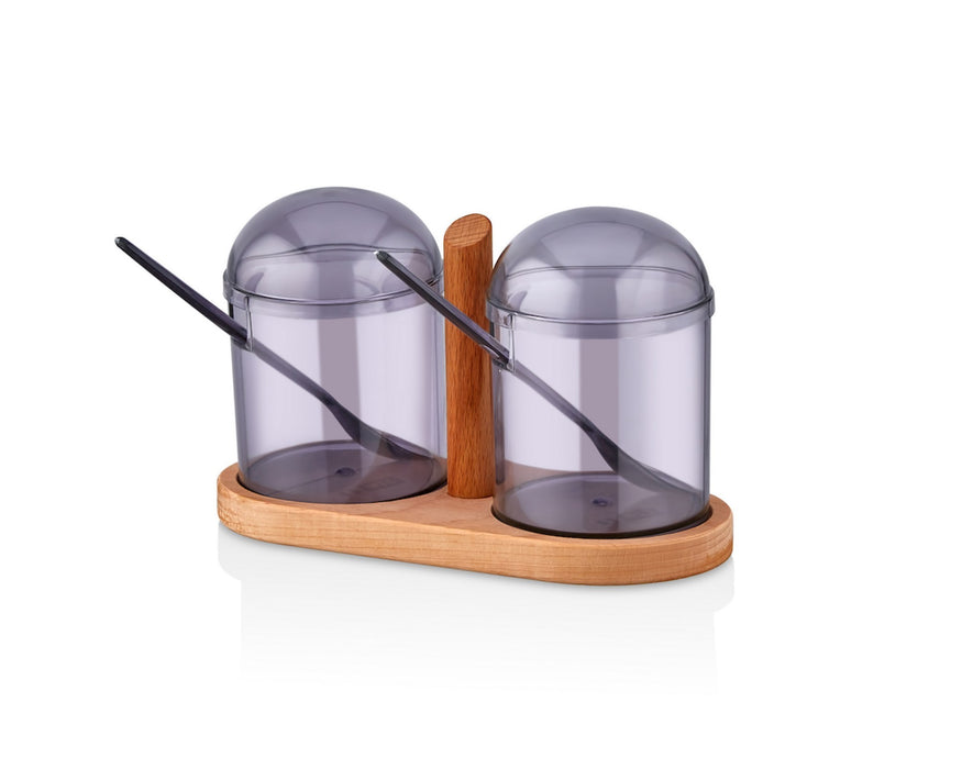 Set Recipiente Condimente, Suport Lemn
Violet, 610