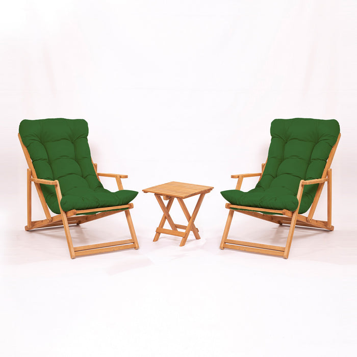 Set Masa si Scaune de Gradina 3 Piese, Asi Home MY, 40cm x 40cm x 40cm,  66cm x 110cm x 48cm, Verde