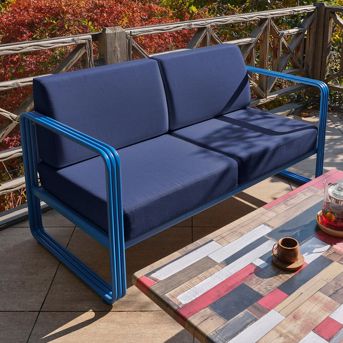 Set Mobilier Gradina Asi Home Solaris (2-1-1-S) - Blue, Dark Blue, Albastru/
Albastru Inchis
, 81x66x70/151x66x70/110x44x60cm