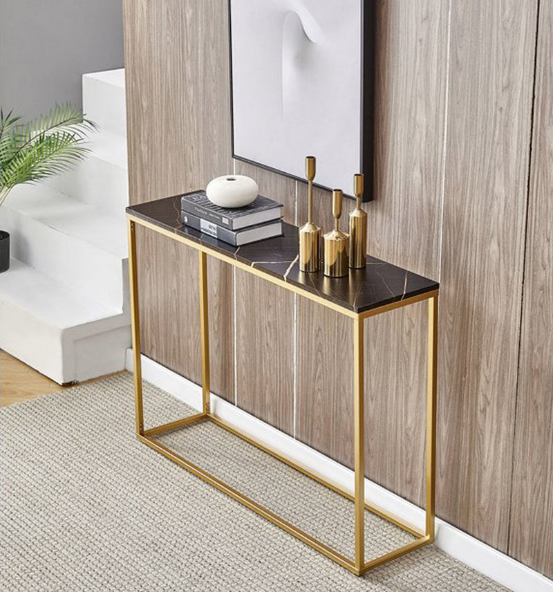 Consola Asi Home Artur, 100 cm x 80 cm x 30 cm, Auriu, Negru
