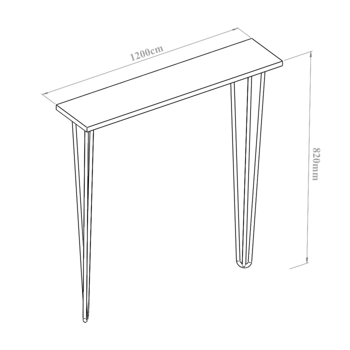 Consola Asi Home Esse, 120 cm x 82 cm x 18 cm, Negru