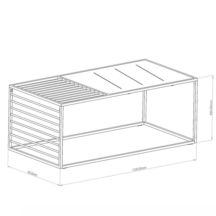 Masuta de Cafea Asi Home Hodge, 110 cm x 40 cm x 55 cm, Negru