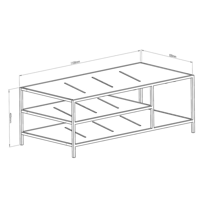 Masuta de Cafea Asi Home Milano, 110 cm x 40 cm x 50 cm, Negru