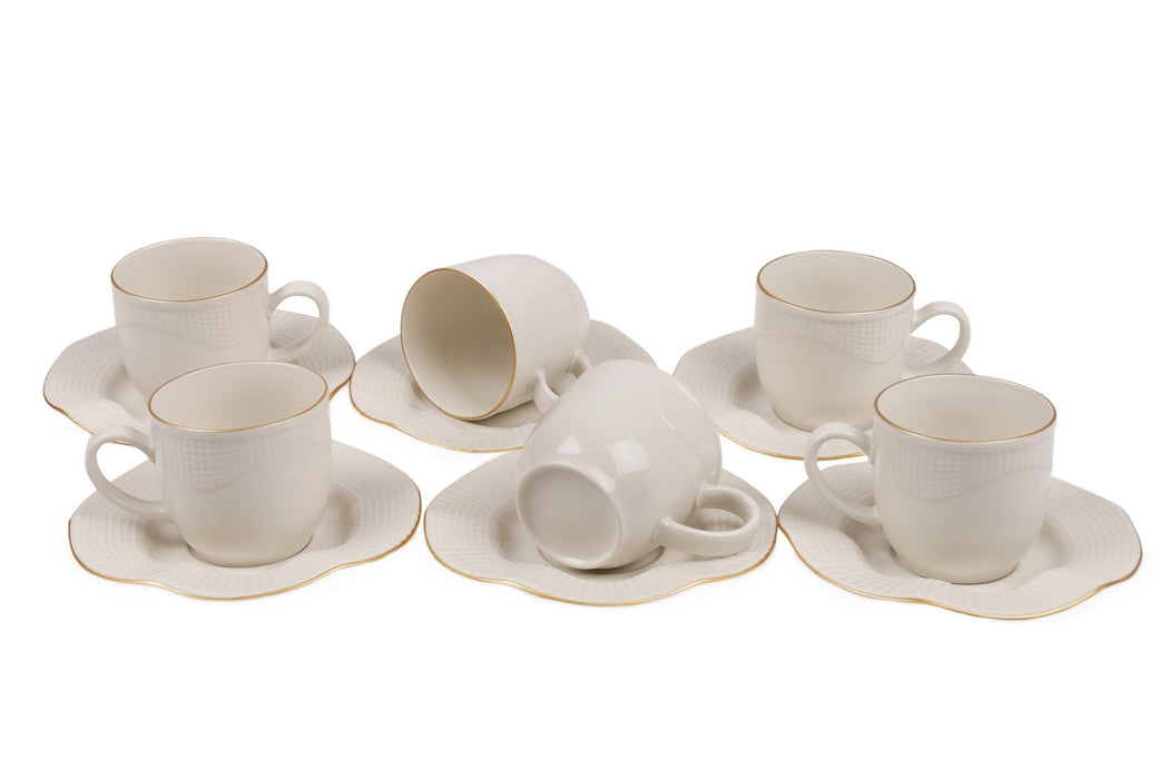 Set Cesti de Cafea 12 Piese, Crem
Auriu, MLN12KT14R520