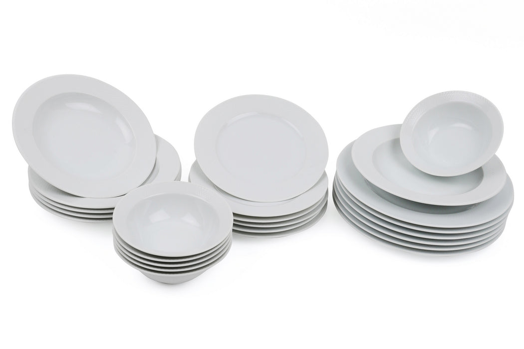 Set Vesela 24 Piese, Asi Home Zumy White, Portelan, Alb