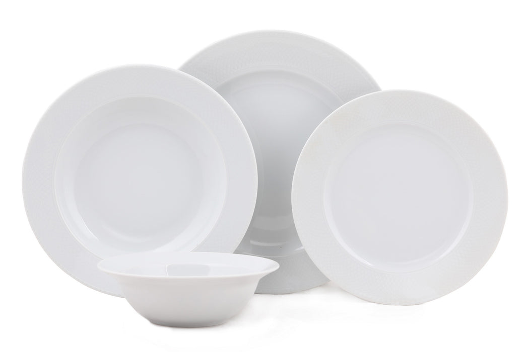 Set Vesela 24 Piese, Asi Home Zumy White, Portelan, Alb