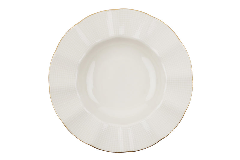 Set Vesela 24 Piese, Asi Home Fine Waves, Portelan, Crem/Auriu