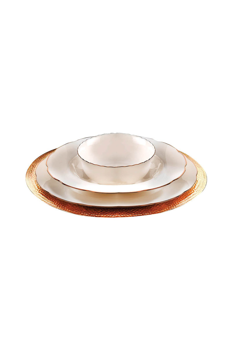 Set Vesela, 24 Piese, Asi Home Elegant Gold, Multicolor, Portelan