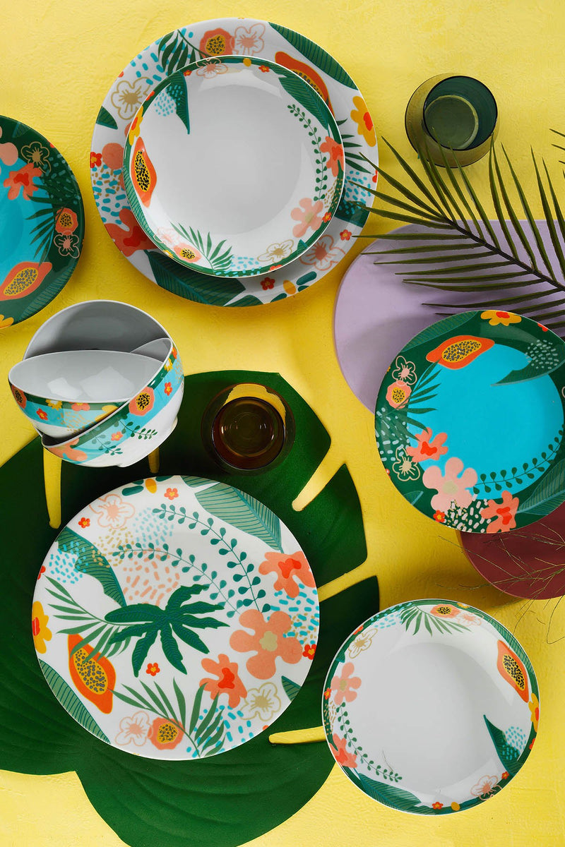 Set Vesela, 24 Piese, Asi Home Vibrant, Multicolor, Portelan