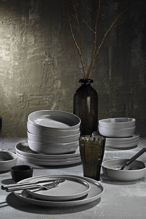 Set Vesela, 24 Piese, Asi Home Gray Stripes, Gri, Portelan