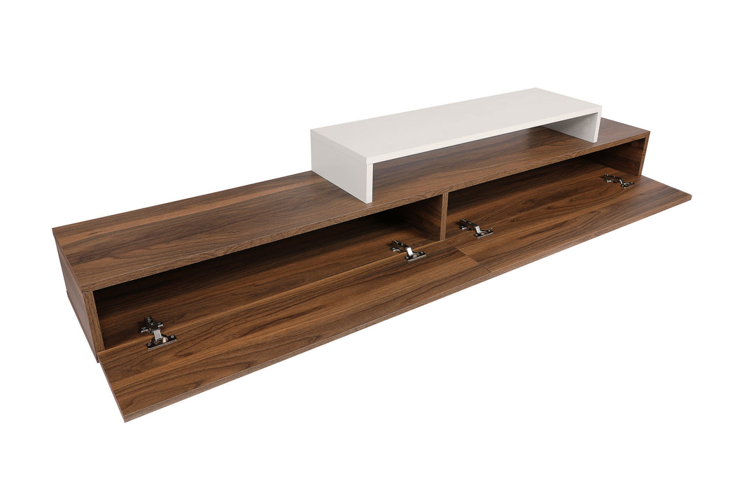 Comoda TV Asi Home Nirvana - Teak, White, Alb/
Tek, 180x42x30/68x10x21cm