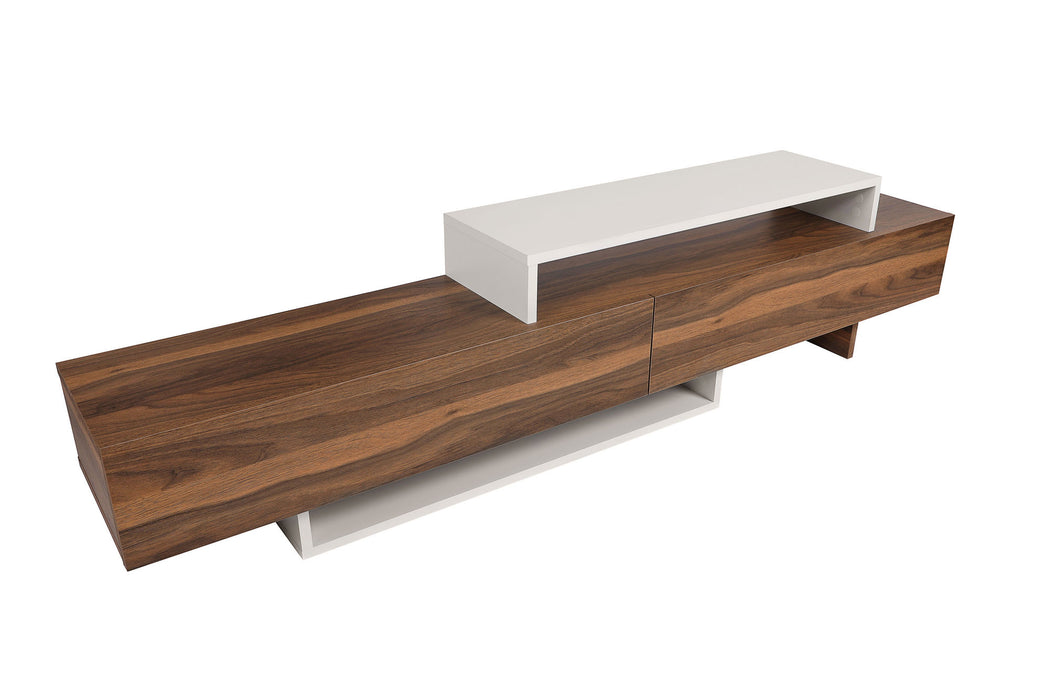 Comoda TV Asi Home Nirvana - Teak, White, Alb/
Tek, 180x42x30/68x10x21cm