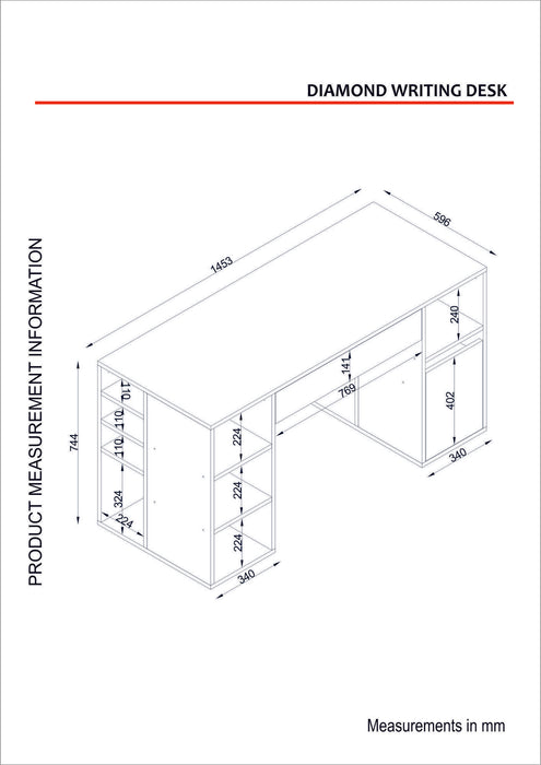 Birou Asi Home Diamant - Alb