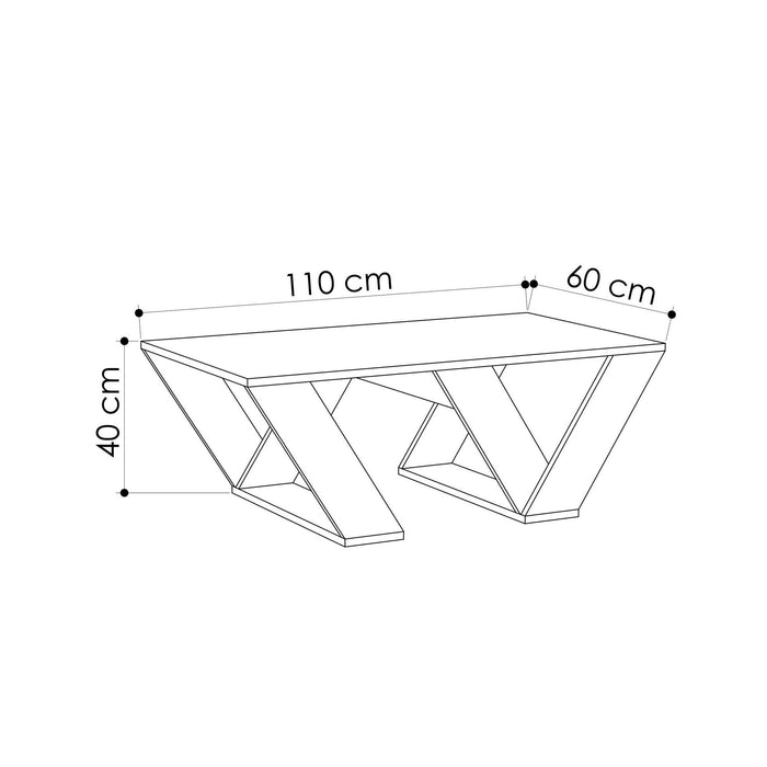 Masuta de Cafea Asi Home Pipra - White, Alb, 110 x40 x60cm