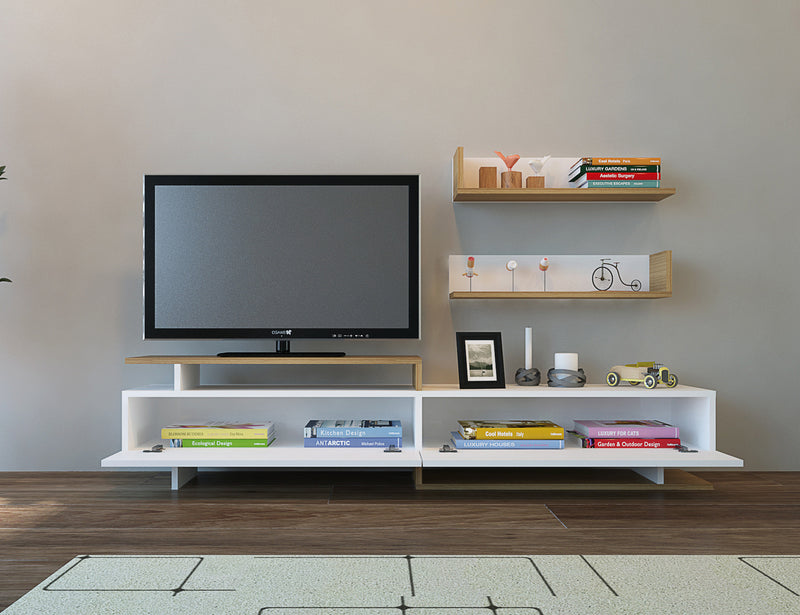 Comodă TV Asi Home Ayaz - Alb, Teak