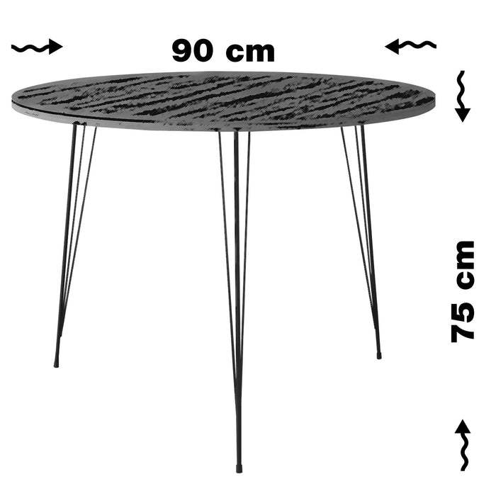 Masa Asi Home Sandalf - Marmo, Negru/
Alb, 90 x75 x90cm