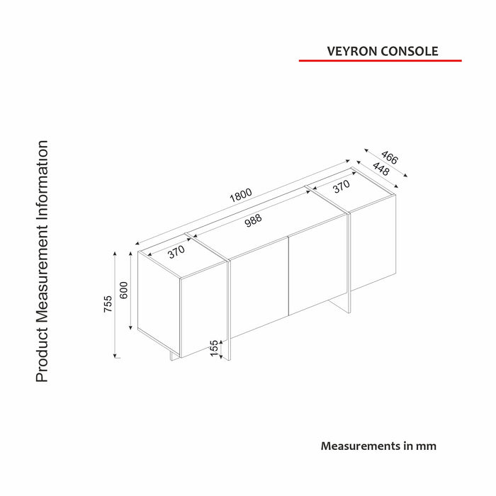 Consolă Asi Home Veyron - Marmura Neagra, Auriu