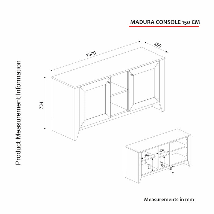 Consola Asi Home Madura - Oak, Stejar, 150 x73 x45 cm