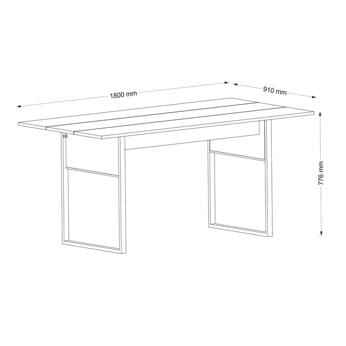 Masa Asi Home Lost - Walnut, Nuc, 180 x77 x91cm