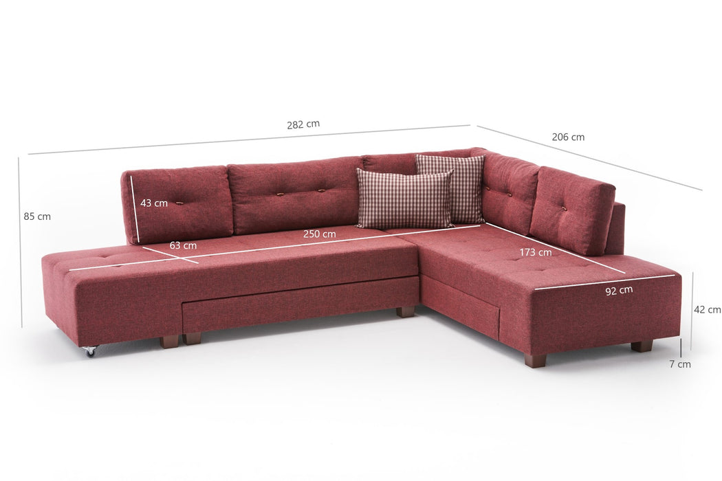 Coltar Extensibil Asi Home Manama, Rosu Bordo, 280X85X206cm