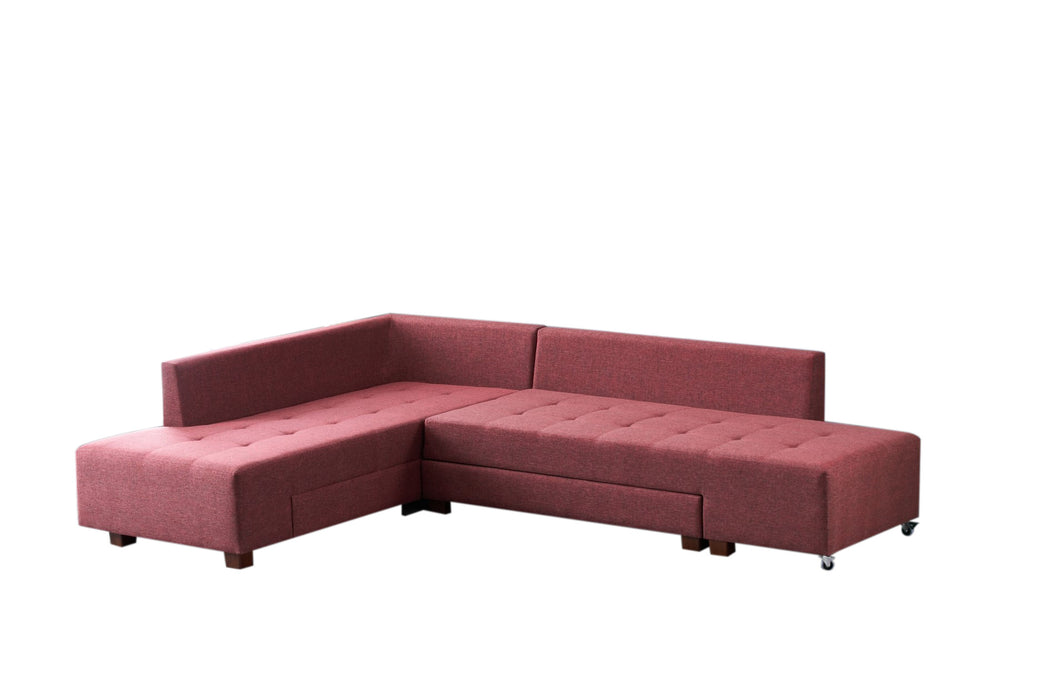 Coltar Extensibil Stanga Asi Home Manama, Rosu Bordo, 280X85X206cm