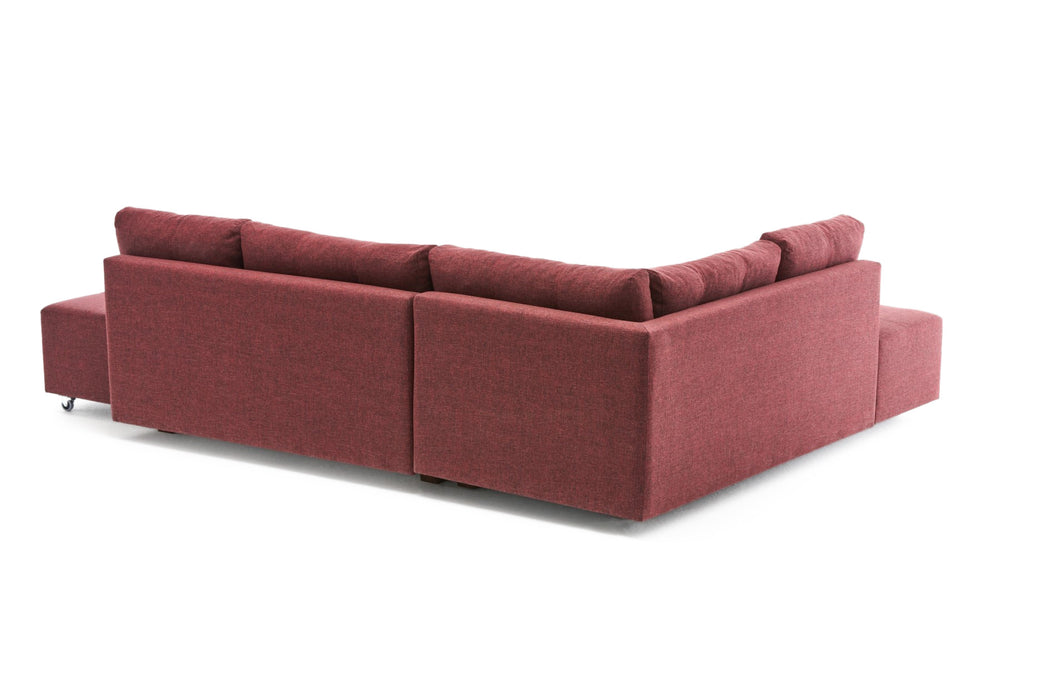 Coltar Extensibil Stanga Asi Home Manama, Rosu Bordo, 280X85X206cm